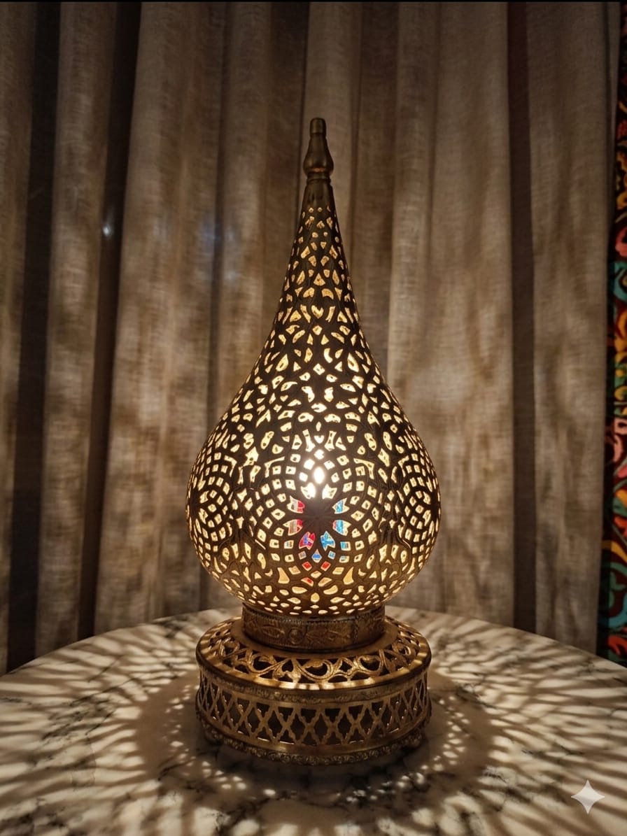 Gold Teardrop Finial Lamp - hero